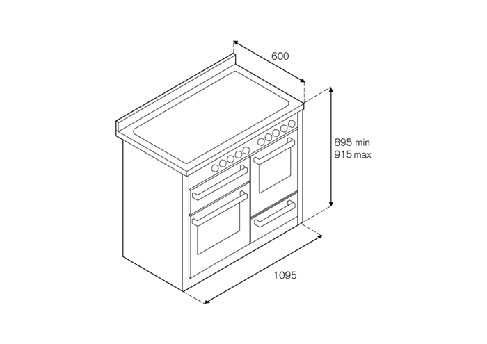110 cm induction top electric triple oven | Bertazzoni